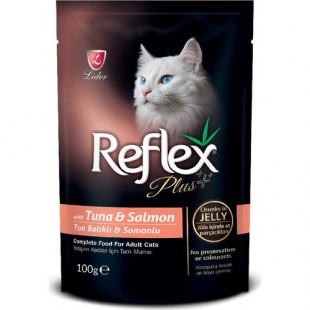 REFLEX PLUS TUNA VE SOMONLU POUCH YAŞ KEDİ MAMASI 100 GR