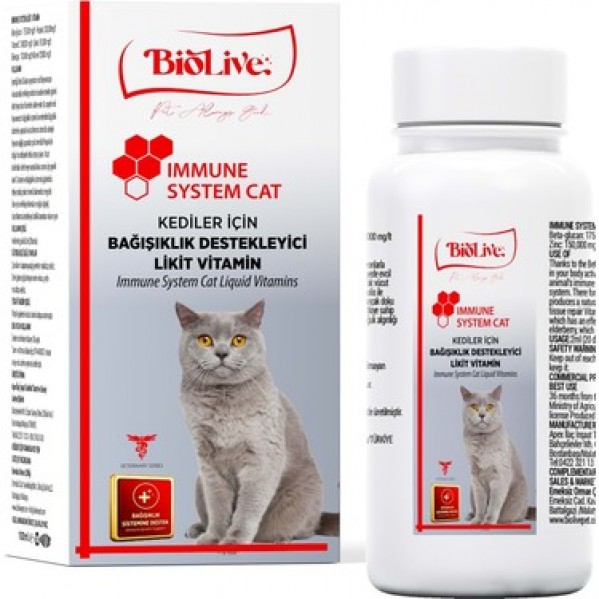 BİOLİVE İMMUNE CAT BAĞIŞIKLIK DESTEK LİKİD VİTAMİN 100ML