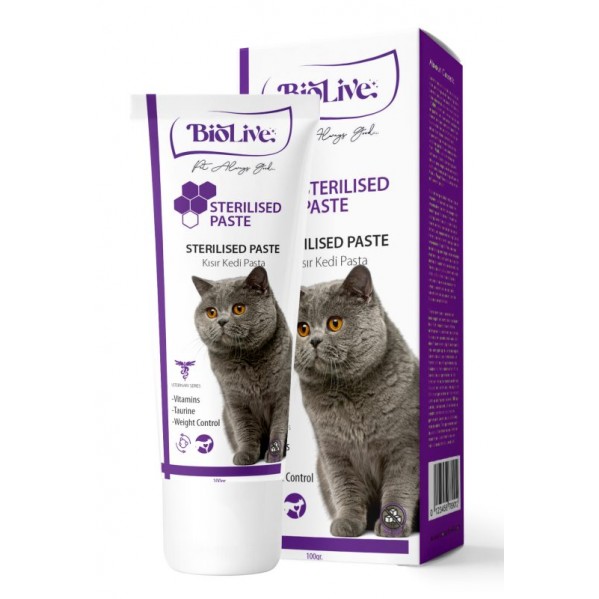 BİOLİVE ANTİ-HAİRBALL STERLİSED KISIR KEDİ VİTAMİN PASTA 100ML