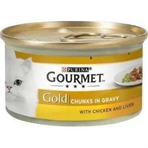 GOURMET TAVUK ETLİ SOS İÇİNDE GRAVY KEDİ KONSERVE 85G