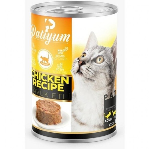 PATİYUM PATE TAVUK ETLİ TAHILSIZ KEDİ KONSERVE 415GR