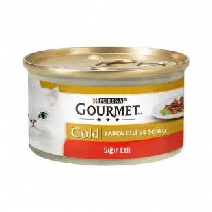 GOURMET SIĞIR PARÇA ETLİ SOS İÇİNDE KEDİ KONSERVE 85G