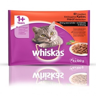 WHİSKAS POUCH KIRMIZI ET ÇEŞİTLİ 4 LÜ EKO PAKET