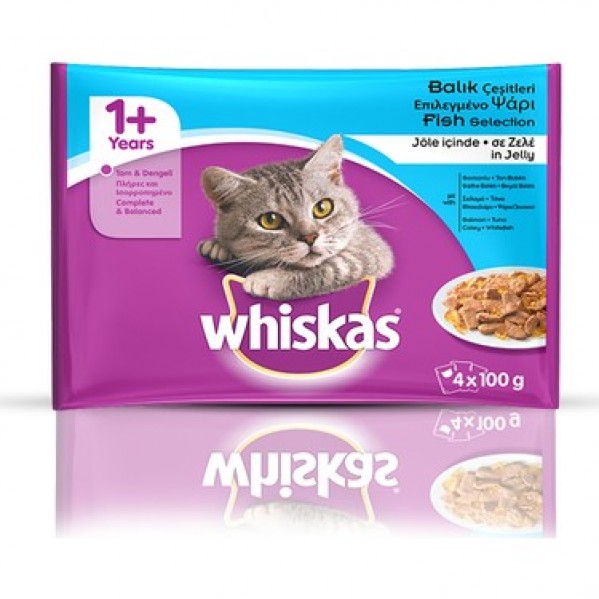 WHİSKAS POUCH BALIK ÇEŞİTLİ JÖLELİ 4 LÜ PAKET