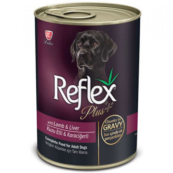 REFLEX PLUS  KUZU ETLİ&KARACİĞERLİ KÖPEK KONSERVE 415GR