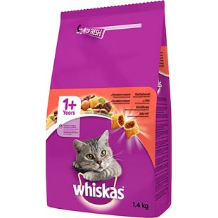 WHİSKAS SIĞIR ETLİ 1,4KG YET. KEDİ MAMASI