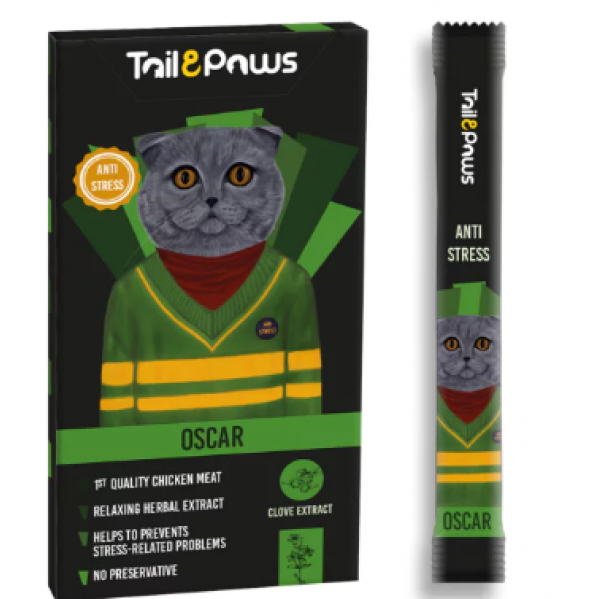 TAİL PAWS OSCAR ANTİ STRESS 15*5GR KEDİ ÖDÜL MAMAS