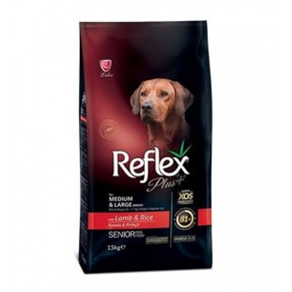 REFLEX PLUS SENİOR KUZULU MEDİUM&LARGE YAŞLI KÖPEK MAMASI 15KG