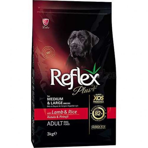 REFLEX PLUS ADULT LAMP&RİCE 3KG KÖPEK MAMASI