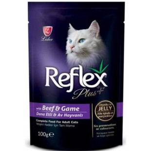 REFLEX PLUS DANA ETLİ&AV HAYVANLI JÖLELİ POUCH KEDİ YAŞ MAMA  100 GR