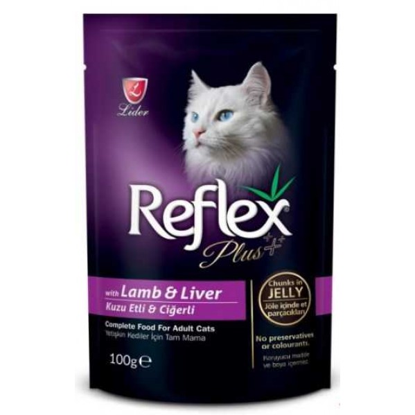 REFLEX PLUS KUZU&CİĞER KEDİ POUCH 100GR JELLY