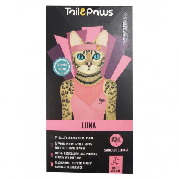 TAİL PAWS LUNA CHİCKEN CREAM 15*5GR KEDİ ÖDÜL MAMA