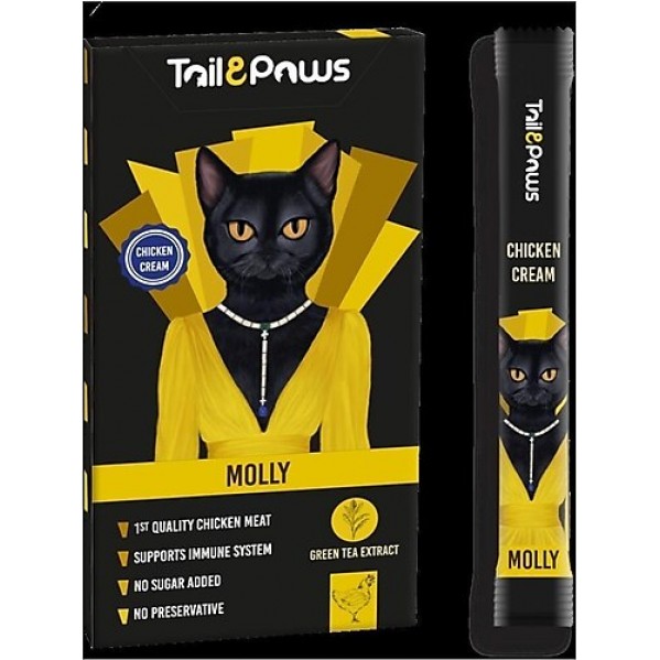 TAİL PAWS MOLLY CHİCKEN CREAM 15*5GR KEDİ ÖDÜL MAM