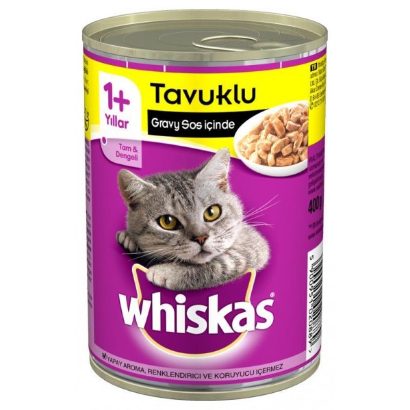 WHİSKAS TAVUKLU KEDİ KONSERVE 400GR